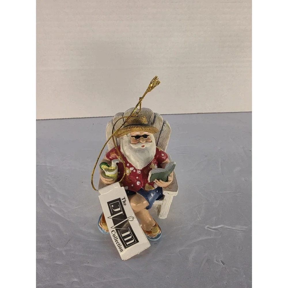 The Ganz Collection Beach Santa in Adirondack Chair Christmas Ornament Tropical